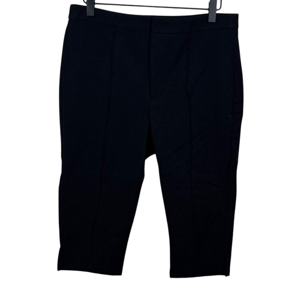 Vince Black Pull On Trousers 8 Slim Fit Stretch Knit Cropped Pants Quiet Luxury